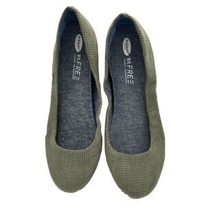 Dr Scholl's Be Free Green Suede Shoes Flats Comfort Walking Vented Breathable
